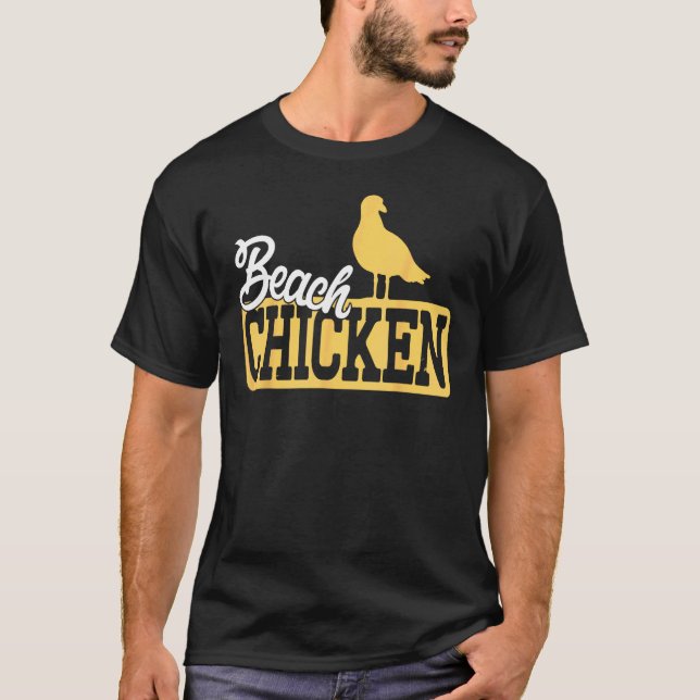 Camiseta Frango de Praia de Gaivota Engraçada (Frente)