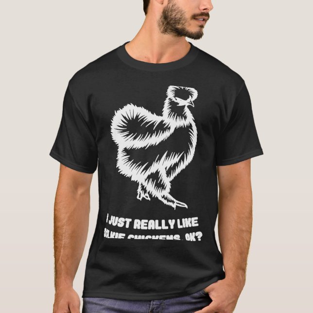 Camiseta Frango de seda criador de aves ditado (Frente)