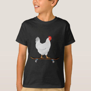 Camiseta Frango de skate fofo galinha de skate engraçada