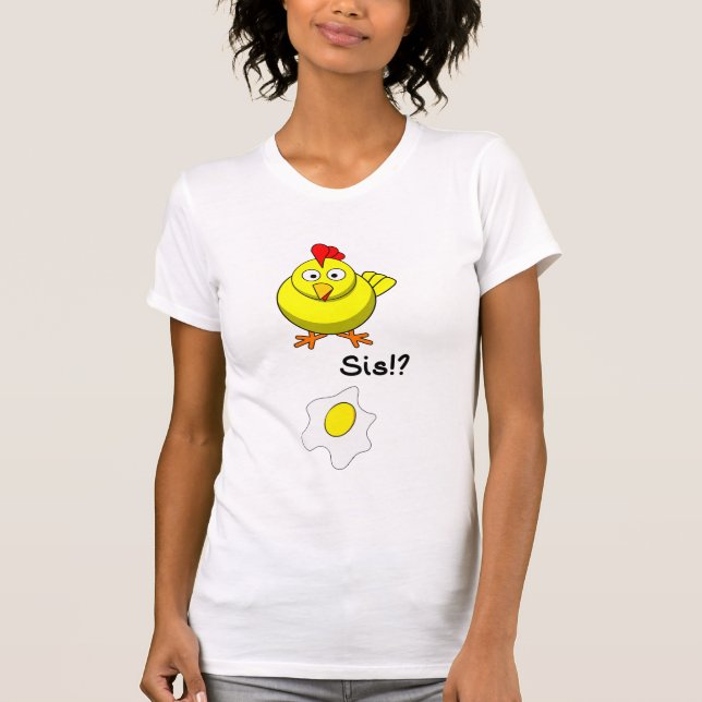 Camiseta Frango Descobre Ovo Frito (Frente)