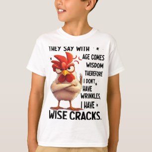 Camiseta Frango Dizem Que Com a Idade Vem Sabedoria Portant