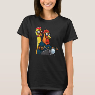Camiseta Frango E Frango De Borracha Andando De Moto Mot