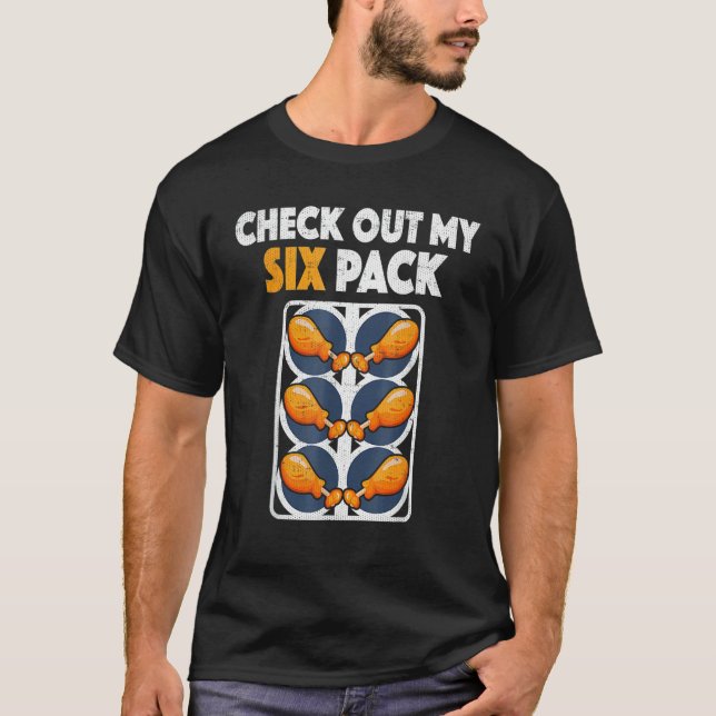Camiseta Frango Empanado Meu Six Pack Confira Frango Frito (Frente)