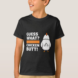 Camiseta Frango Engraçado Adivinha O Que Frango Bumbum! Hum