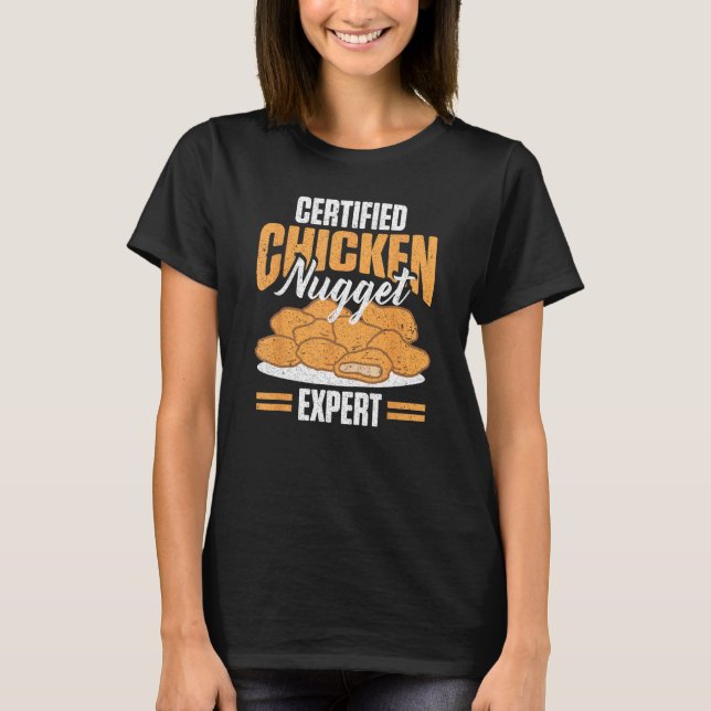 Camiseta Frango Engraçado Certificado Experiência de Nugget (Frente)