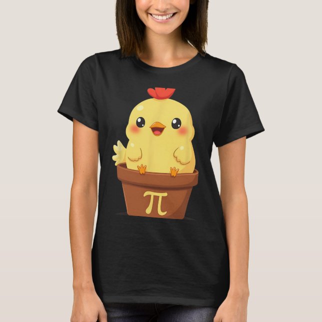 Camiseta Frango Engraçado Dia Do Pi Torta Professores De Ma (Frente)