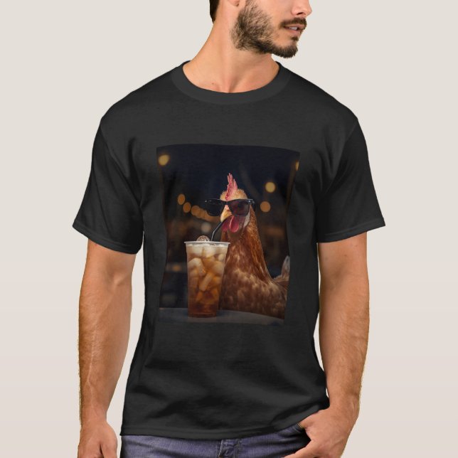 Camiseta Frango Engraçado Frango Legal Com Presente De Faze (Frente)