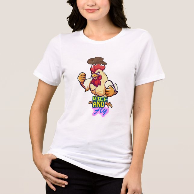 Camiseta "Frango Engraçado Levanta e Voa” (Frente)