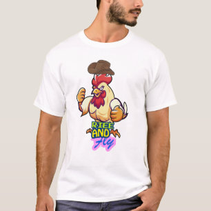 Camiseta "Frango Engraçado Levanta e Voa”