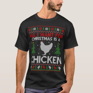 Camiseta Frango Engraçado Lover Xmas Gift Galinha Feia no N