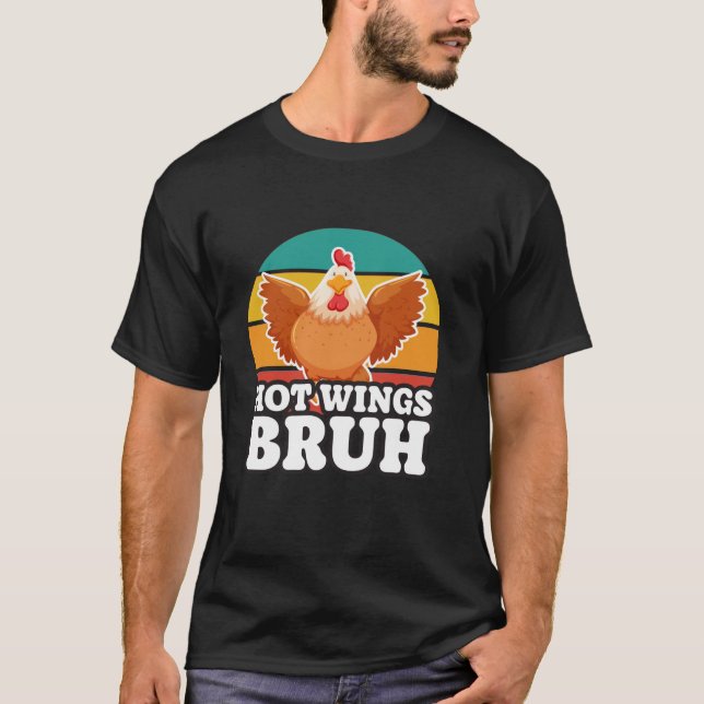 Camiseta Frango Engraçado Oferece Ventiladores Quentes de A (Frente)