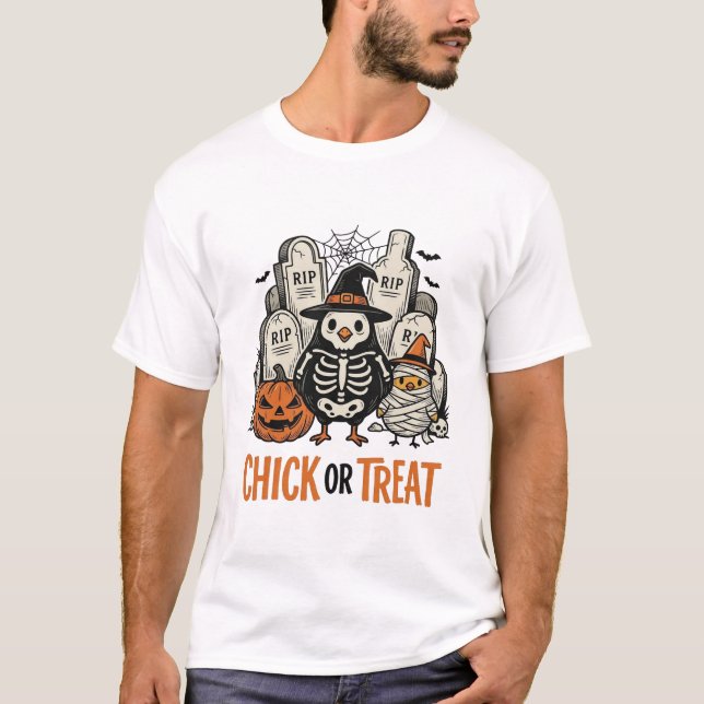 Camiseta Frango Engraçado ou Tratamento Gráfico de Frango d (Frente)