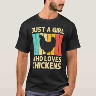 Camiseta Frango Engraçado Para Meninas Crianças Fazendeiro 
