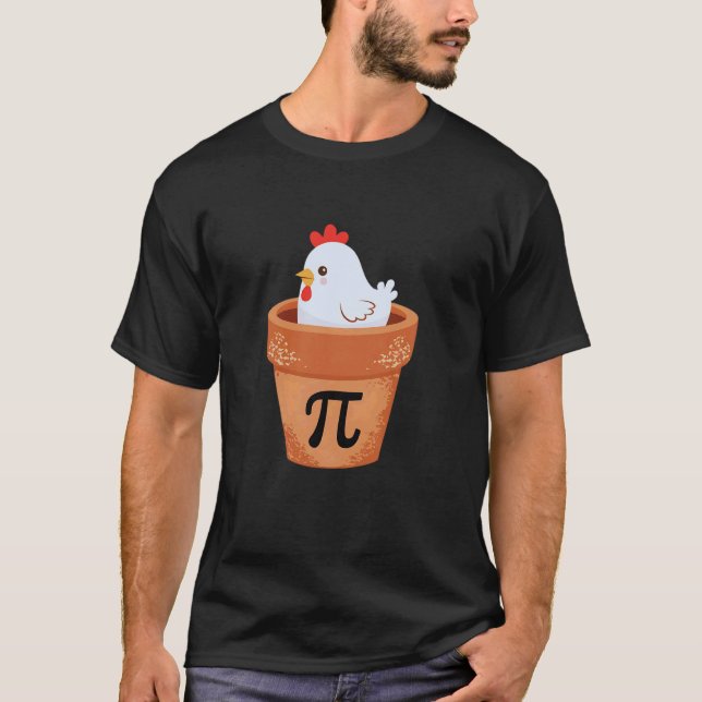 Camiseta Frango Engraçado Torta Pi 3.14 Ciência Matemática  (Frente)