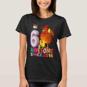 Camiseta Frango Eu Tenho 6 Anos De Idade Meninas Aniversári