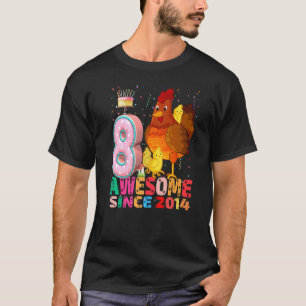 Camiseta Frango Eu Tenho 8 Anos De Idade Meninas Aniversári