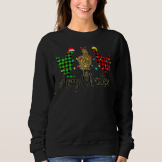 Camiseta Frango Feliz Natal Vermelho Verde Xadrez Leopardo 