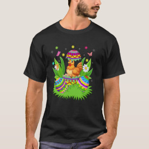 Camiseta Frango Feliz Páscoa Coelho Caça ao Ovo de Páscoa F