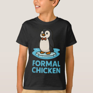 Camiseta Frango Formal Pinguim Engraçado No Gelo Piada De A