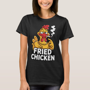 Camiseta Frango Frito Fumando Jantar Engraçado Amante da Ma