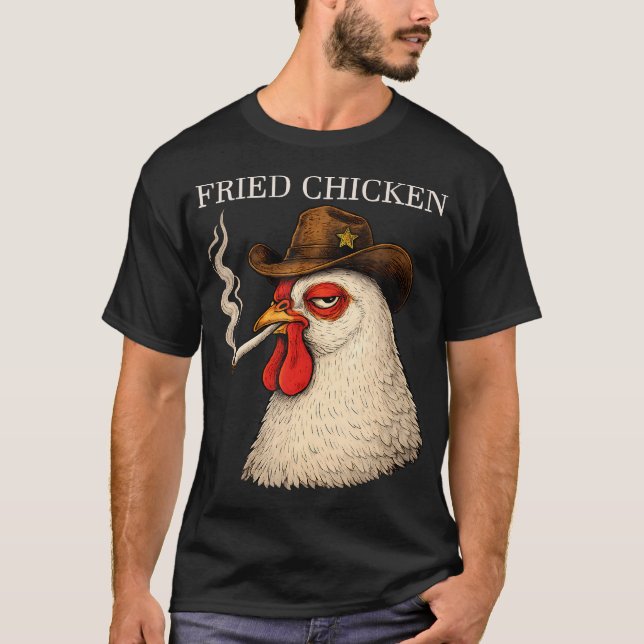 Camiseta Frango Frito Galinha Engraçada Meme Atitude (Frente)
