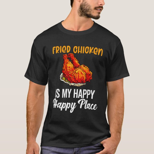 Camiseta Frango Frito Homens Mulheres Asas de Frango Comida (Frente)