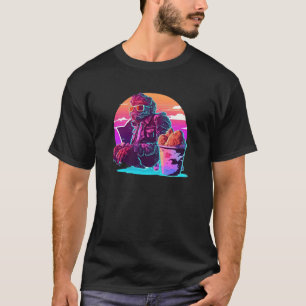 Camiseta Frango Frito Synthwave 80s Estética Retrowave