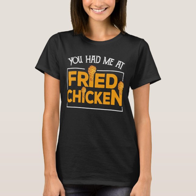 Camiseta Frango Frito  Você Me Conquistou Com Frango Frito  (Frente)