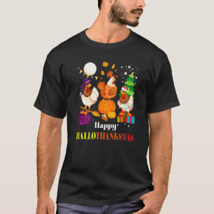 Camiseta Frango Halloween Feliz HalloThanksMas Outono Do qu