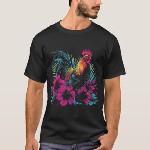 Camiseta Frango Havaiano Flores Galo Kauai Havaí Vint