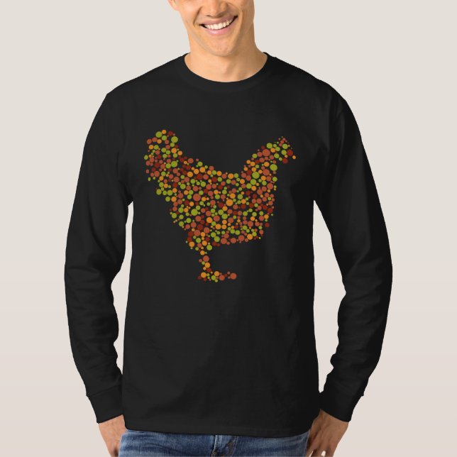 Camiseta Frango Internacional de Bolinha Laranja Marrom D (Frente)