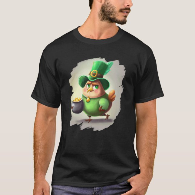 Camiseta Frango Leprechaun Dia de São Patrício Frango  4 (Frente)