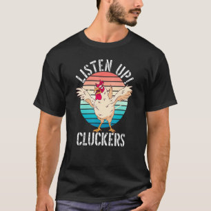 Camiseta Frango Louco Estranho Assustador Ouça Galinhas