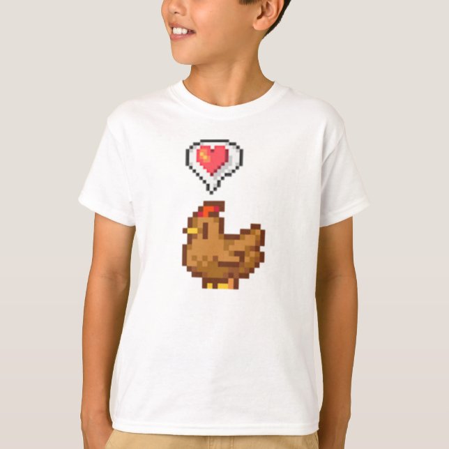 Camiseta Frango Marrom Feliz do Vale do Stardew (Frente)