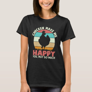 Camiseta Frango Me Faz Feliz Frango Galo Fazendeiro Galinha