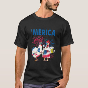 Camiseta Frango Merica Bandeira Americana Frango Cerveja 4 