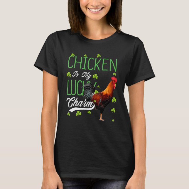 Camiseta Frango  Meu Cachorro é Meu Amuleto da Sorte (Frente)