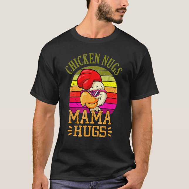 Camiseta Frango Nugs E Abraços Da Mamãe  Dia Das Mães (Frente)