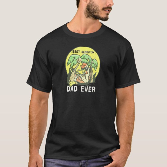 Camiseta Frango Papa Melhor Pai de Frango de Sempre E Coles (Frente)