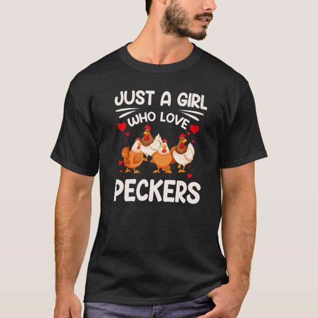 Camiseta Frango Para Mulheres Meninas Frango Fazendeiro Ban (Frente)