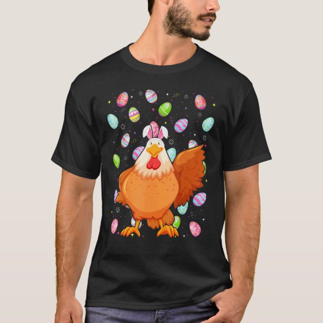 Camiseta Frango Páscoa Ovo de Páscoa Galinha Engraçada Sol (Frente)