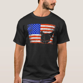 Camiseta Frango Pássaro Vintage Bandeira Americana Frango 4
