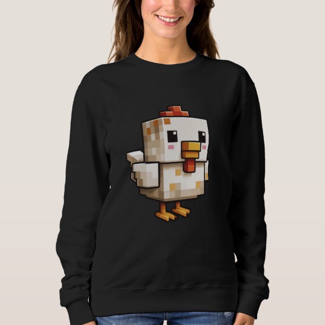 Camiseta Frango Pixel Engraçado Amante de Jogos Retrô (Frente)