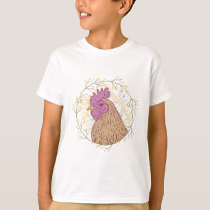 Camiseta frango primaveril flor bonita galinha