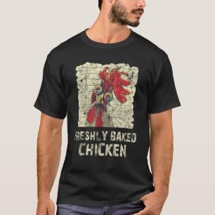 Camiseta Frango Recém-Assado Preto e Branco