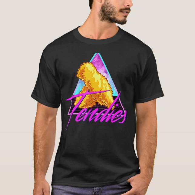 Camiseta Frango Retro 80s Vaporwave Tendies Meme Dank (Frente)