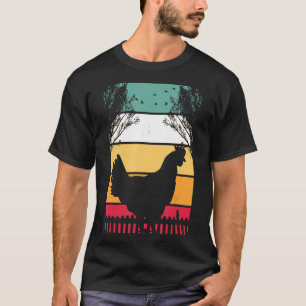Camiseta Frango Retro Animal de Fazenda Vintage Homens Mulh