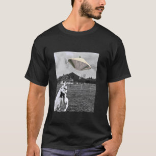 Camiseta Frango Selfie Nave Alienígena Fazenda Confuso Faça