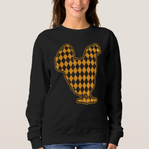 Camiseta Frango Silhouette Halloween Padrão Laranja Negro