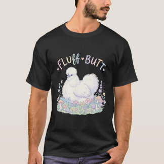 Camiseta Frango Silkie Fluff Butt Casa Fofo Cogumelo
